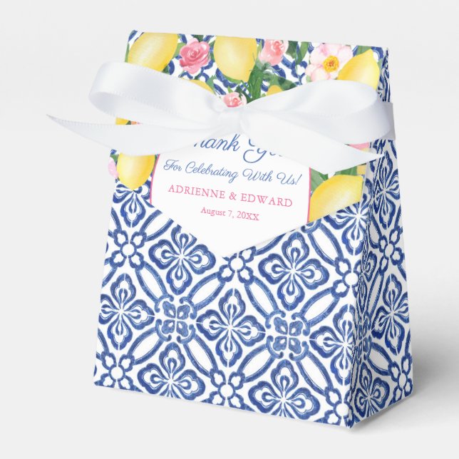 Dolce Vita Lemons Rosa Blume Hochzeit Geschenkschachtel (Vorderseite)