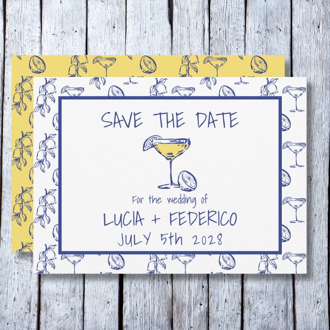 Dolce Vita Limoncello trinken Hochzeit Save The Date (Von Creator hochgeladen)