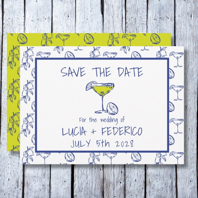 Dolce Vita Limoncello trinken Hochzeit Save The Date (Von Creator hochgeladen)