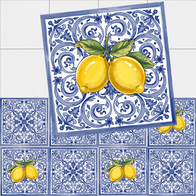 Dolce Vita Meditarrean Blue & Lemons italienische  Fliese (Von Creator hochgeladen)