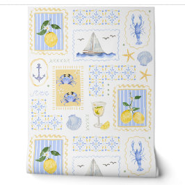 Dolce Vita Mittelmeer Fliese Lemon Coastal Tapete