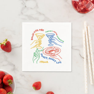 Dolce Vita Stimmung – Martini & süßes italienische Serviette