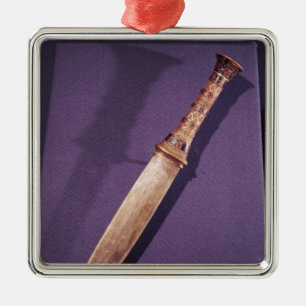Dolch, vom Grab von Tutankhamun Silbernes Ornament