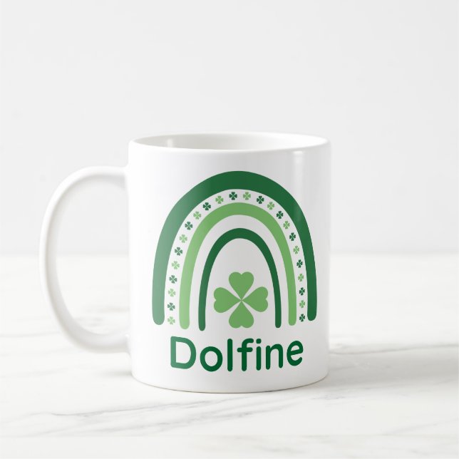 Dolfine Name Clover Boho Rainbow Kaffeetasse (Links)