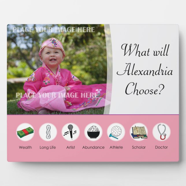 Doljabi Doljanchi Dol Korean 1st First birthday Fotoplatte (Vorderseite)