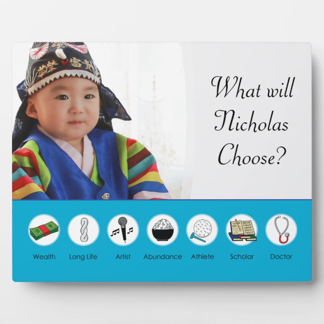 Doljabi Doljanchi Dol Koreanischer 1. Geburtstag Fotoplatte (Vorderseite)