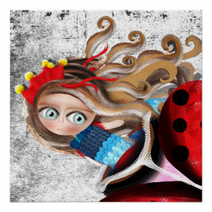 DOLL Beautiful Long Hair Blue Augen Poster