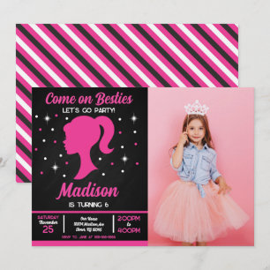 Doll Besties Fashion Party Foto Geburtstag Einladung