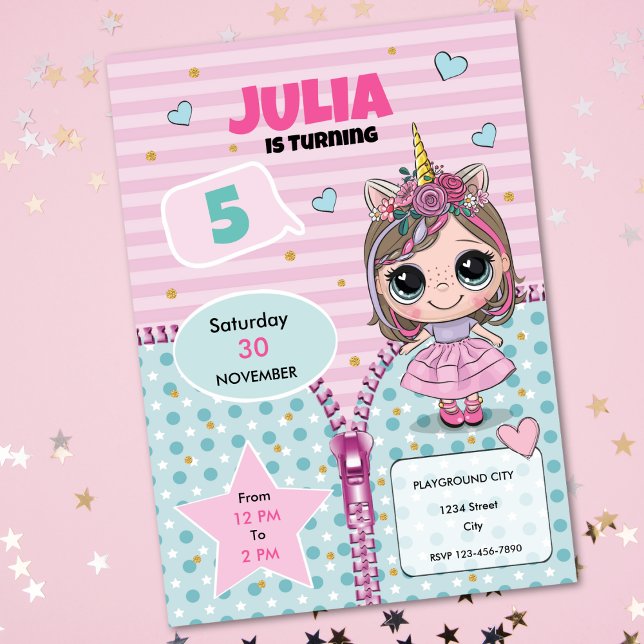 Doll Birthday Invitation  Einladung (Von Creator hochgeladen)