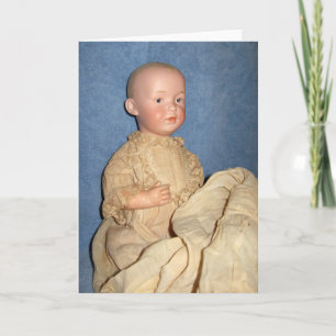 Doll in Christening Gown Greeting Card Karte