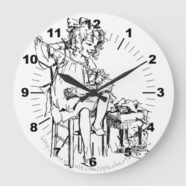 "Doll Maker" Große Wanduhr (Vorderseite)