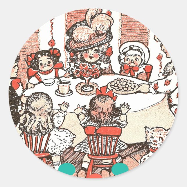 Doll Party Runder Aufkleber (Vorderseite)