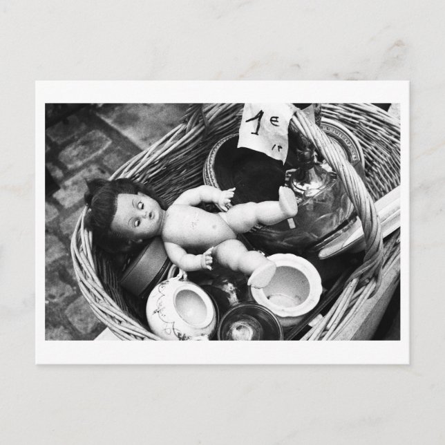 Doll Portrait - Doll at the flea market Postkarte (Vorderseite)