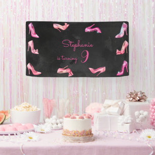 Doll rosa High Heels Mädchen Geburtstagsparty Banner