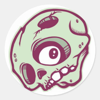 DOLLA Round Skullie Slave Runder Aufkleber