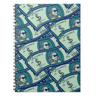 Dollar-Banknoten: Nahtloses Geldmuster Notizblock