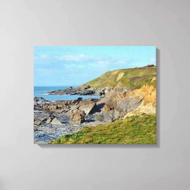 Dollar Cove Cornwall England Poldark Lage Leinwanddruck (Vorderseite)