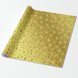 Dollar, Gold, Blatt, Blätter, Muster, modern, Geschenkpapier