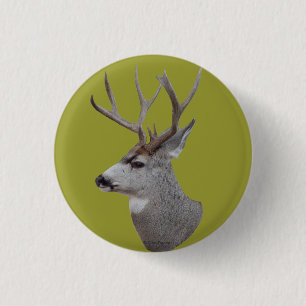 Dollar-Kopf des Maultierhirsch-D27 Button