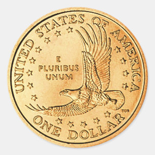 Dollar Münze USA Runder Aufkleber
