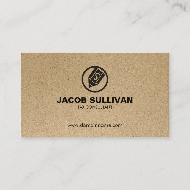 Dollar Pen Icon Tax Finance Visitenkarte (Vorderseite)