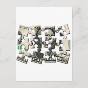 Dollar-Puzzle Postkarte