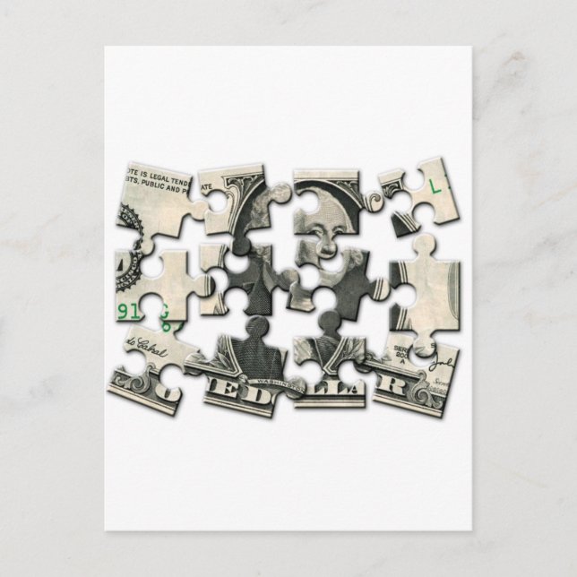 Dollar-Puzzle Postkarte (Vorderseite)
