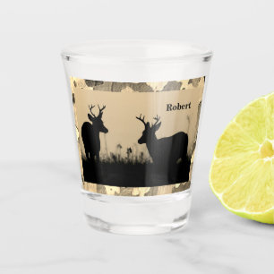 Dollar-Rotwild-Silhouette-Camouflage-Ordnung Schnapsglas
