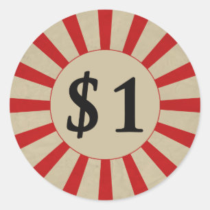 (Dollar) runder glatter Preis $1 Aufkleber