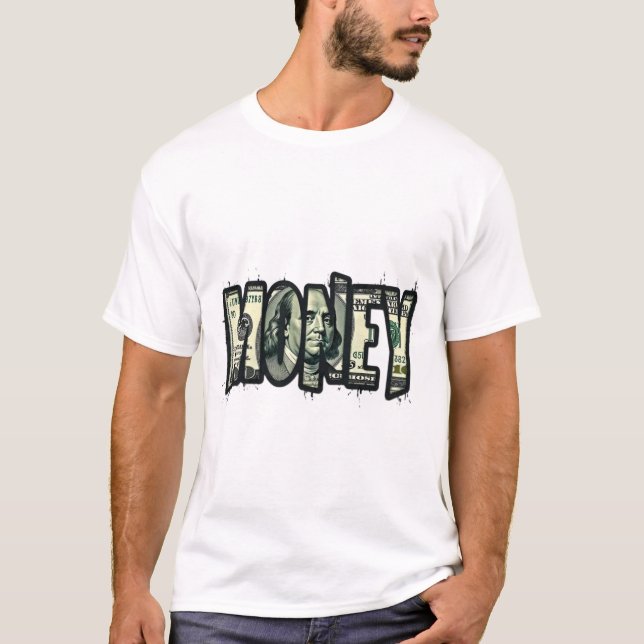 Dollar-Schein-Geld-Kunst T-Shirt (Vorderseite)