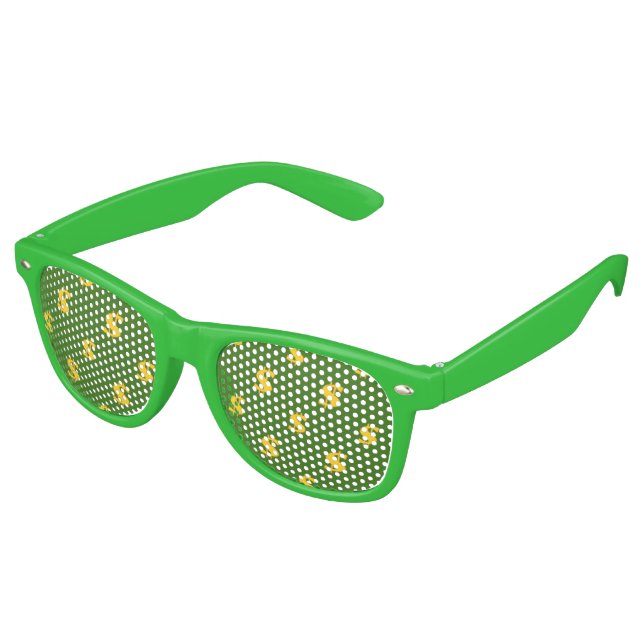 Dollar sign pattern  Adult Party Shades Partybrille (Schrägansicht)