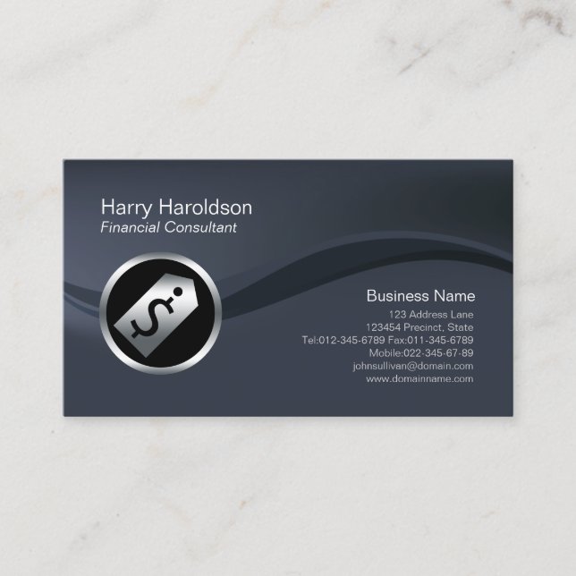 Dollar Tab Icon Financial Consulting Business Card Visitenkarte (Vorderseite)