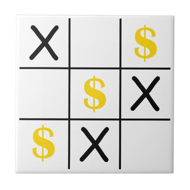 Dollar Tic Tac Toe Fliese (Vorderseite)
