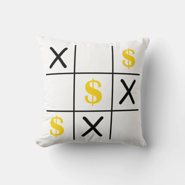 Dollar Tic Tac Toe Kissen (Vorderseite)