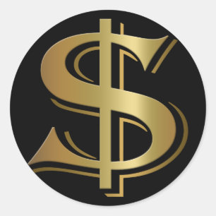 Dollar-Zeichen-Aufkleber Runder Aufkleber