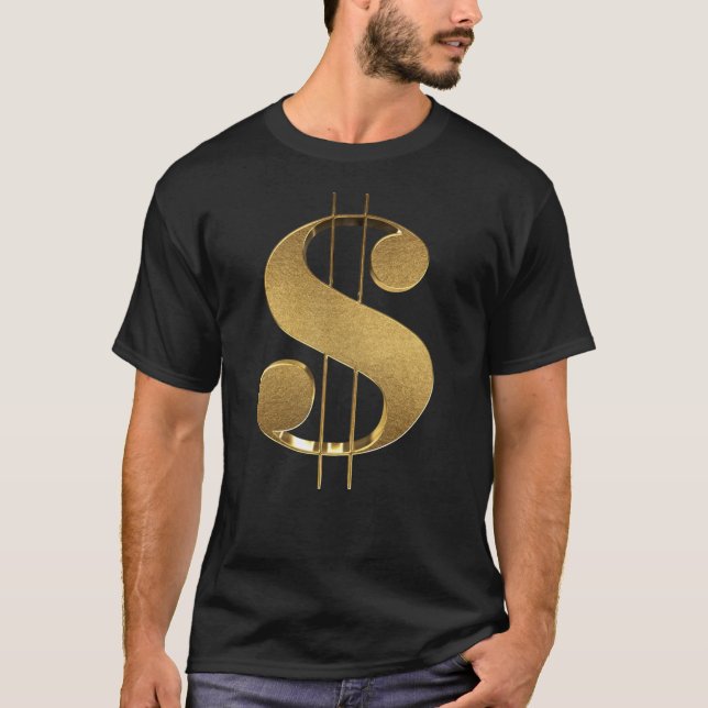 Dollar-Zeichen des Gold3d T-Shirt (Vorderseite)