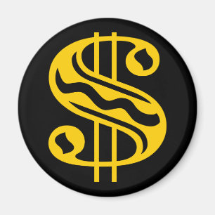 Dollar-Zeichen - gelb Magnet