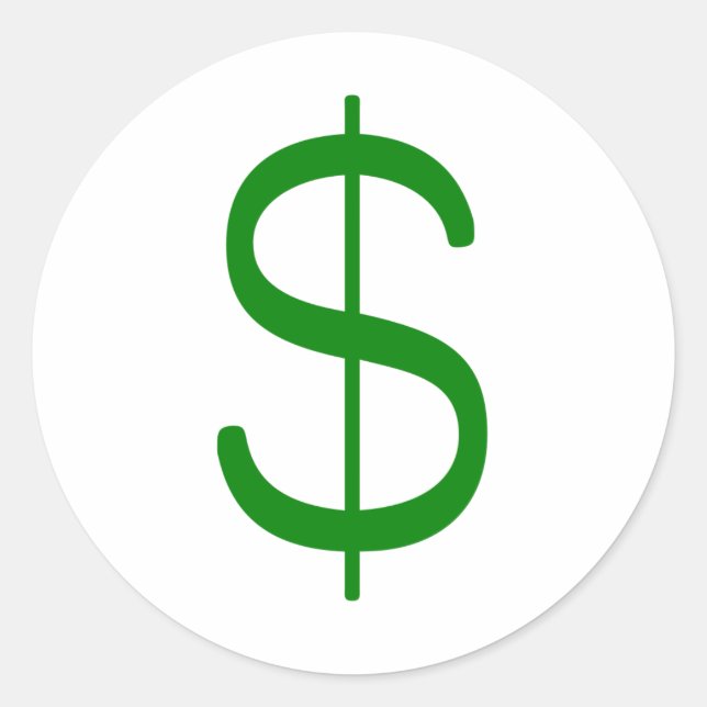 Dollar-Zeichen Gelbgrünes Rosa Runder Aufkleber (Vorderseite)
