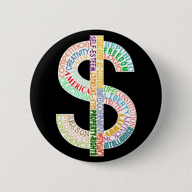 Dollar-Zeichen-Knopf Button (Vorderseite)