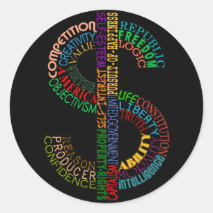 Dollar-Zeichen Runder Aufkleber