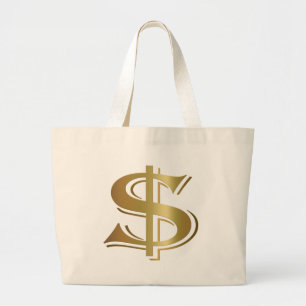 Dollar-Zeichen-Tasche Jumbo Stoffbeutel