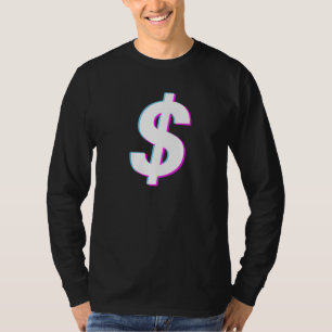 Dollar-Zeichen Vaporwave-Ästhetische Glitch T-Shirt
