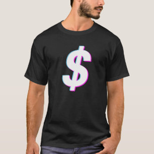 Dollar-Zeichen Vaporwave-Ästhetische Glitch T-Shirt
