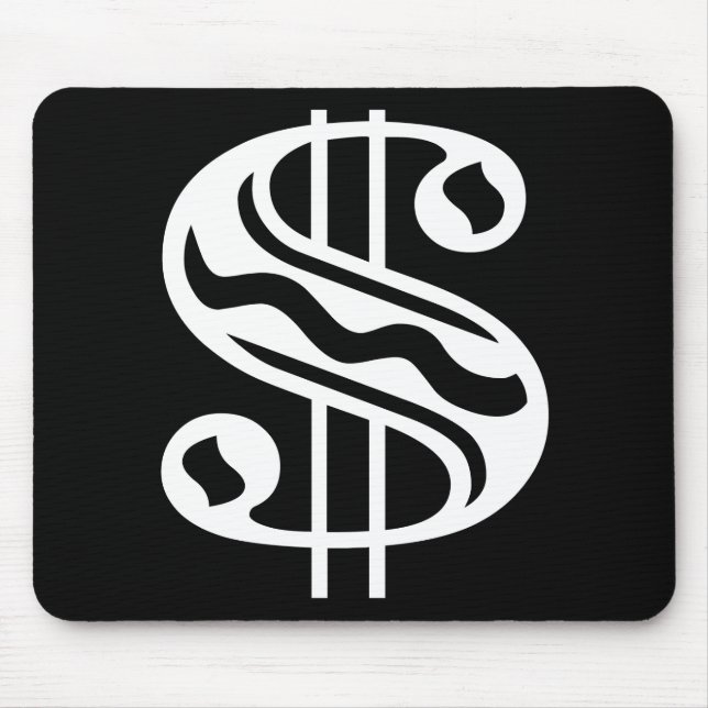 Dollar-Zeichen - weiß Mousepad (Vorne)