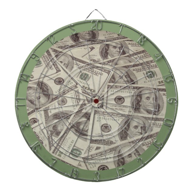 Dollarnoten-Dartboard Dartscheibe (vorne)