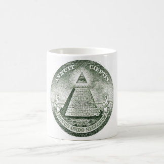 Dollarschein-Freimaurer Illuminati Pyramide Tasse