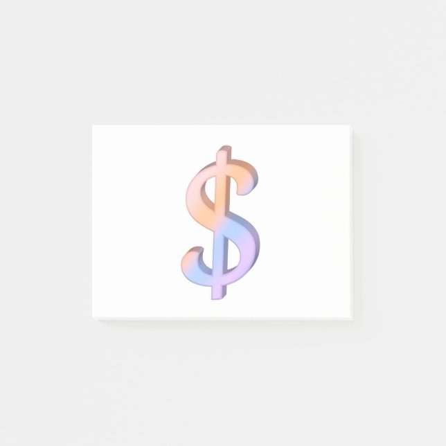 Dollarzeichen 1 post-it klebezettel (Vorderseite)