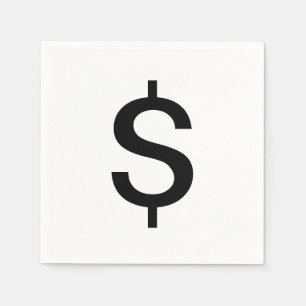 Dollarzeichen Einfache moderne Alphabete Serviette