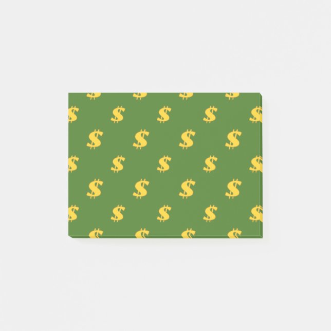 Dollarzeichen-Muster Post-it Klebezettel (Vorderseite)