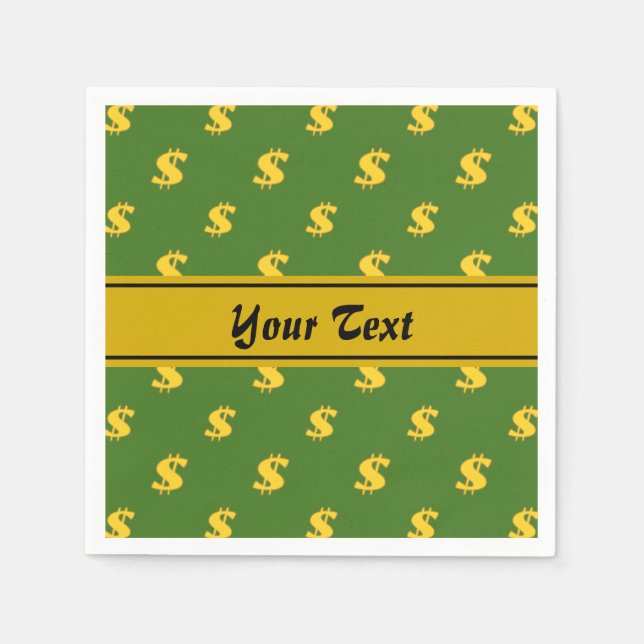 Dollarzeichen-Papier Napkins Serviette (Vorderseite)